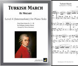 Turkish March | Mozart | Level 4 - Cover sheet & 1st page