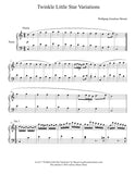Twinkle Little Star 6 Variations: by Mozart - Level 5 Piano sheet music