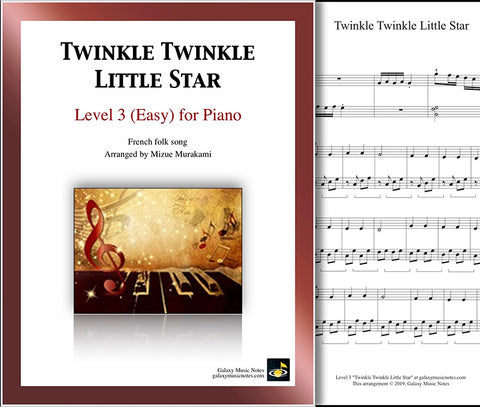 Twinkle Twinkle Little Star: Level 3 - 1st piano sheet & cover