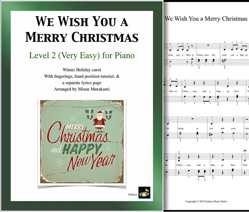 We Wish You a Merry Christmas Level 2 - Cover & 1st piano page