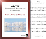 Winter - MVMT 2 by Vivaldi: Level 3 - 1st piano page & cover